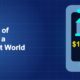 Dark blue fintech illustration with icons in solo composition