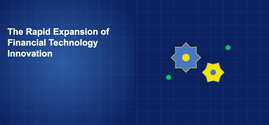 Interlocking gears with connecting dots representing the mechanics of financial technology innovation