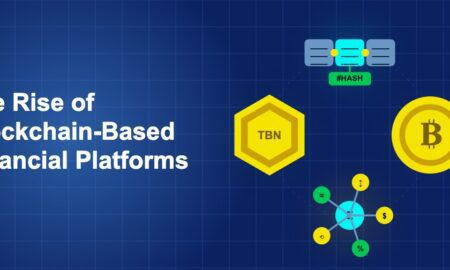 Dark blue illustration showing icon, icon, icon, icon in circular composition