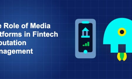 Dark blue fintech illustration with + icons in side-by-side composition