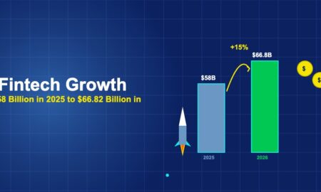 Two comparison bars with growth arrow rocket and coins