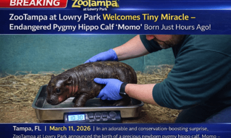 BREAKING: ZooTampa at Lowry Park Welcomes Tiny Miracle – Endangered Pygmy Hippo Calf “Momo” Born Just Hours Ago