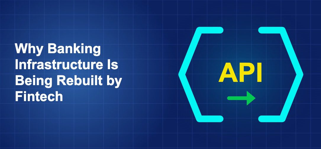 Dark blue fintech illustration with icons in solo composition