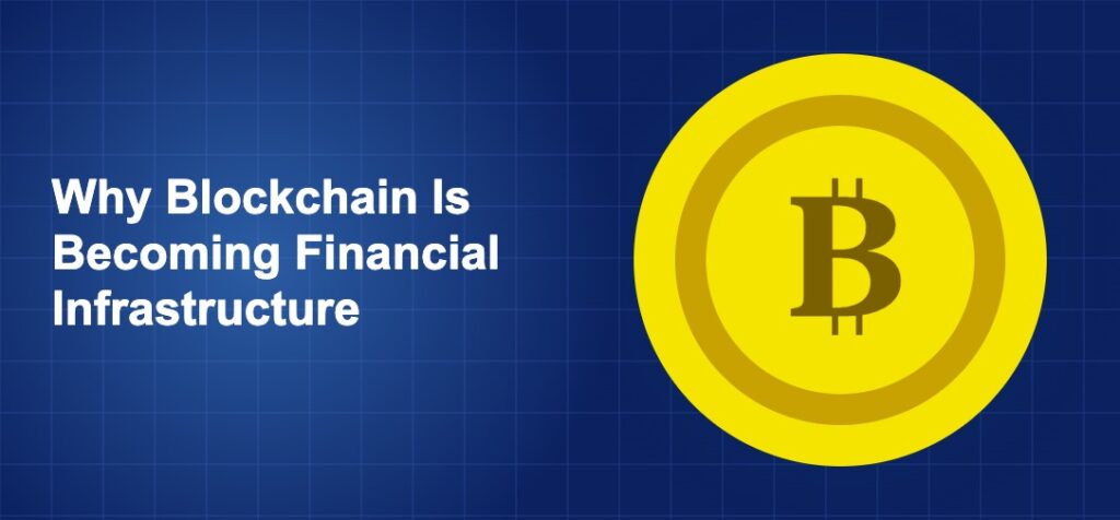 Dark blue fintech illustration with icons in solo composition