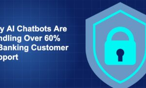 Dark blue fintech illustration with icons in solo composition