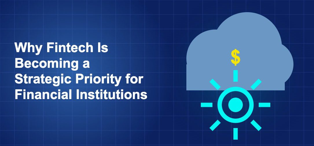 Dark blue fintech illustration with icons in solo composition