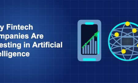 Dark blue fintech illustration with + icons in side-by-side composition