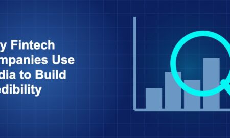 Dark blue fintech illustration with icons in solo composition