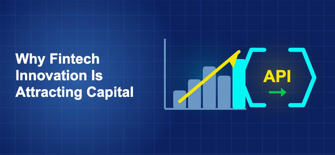 Dark blue fintech illustration with + icons in side-by-side composition