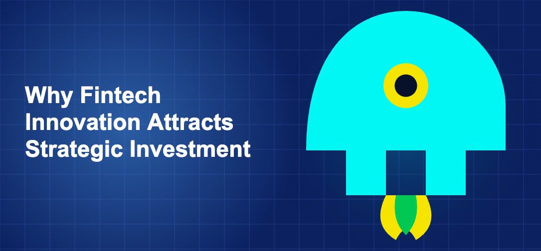 Dark blue fintech illustration with icons in solo composition