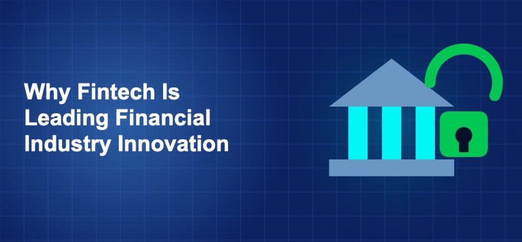 Dark blue fintech illustration with icons in solo composition
