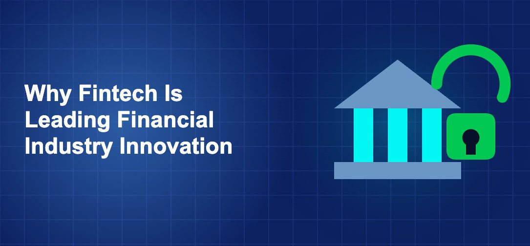 Dark blue fintech illustration with icons in solo composition