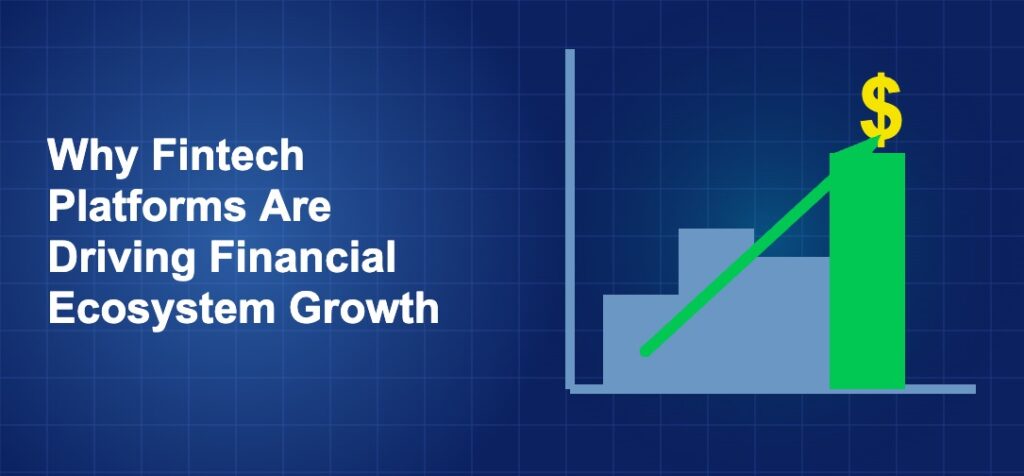 Dark blue fintech illustration with icons in solo composition