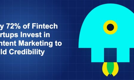 Dark blue fintech illustration with icons in solo composition