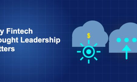 Dark blue fintech illustration with + icons in side-by-side composition