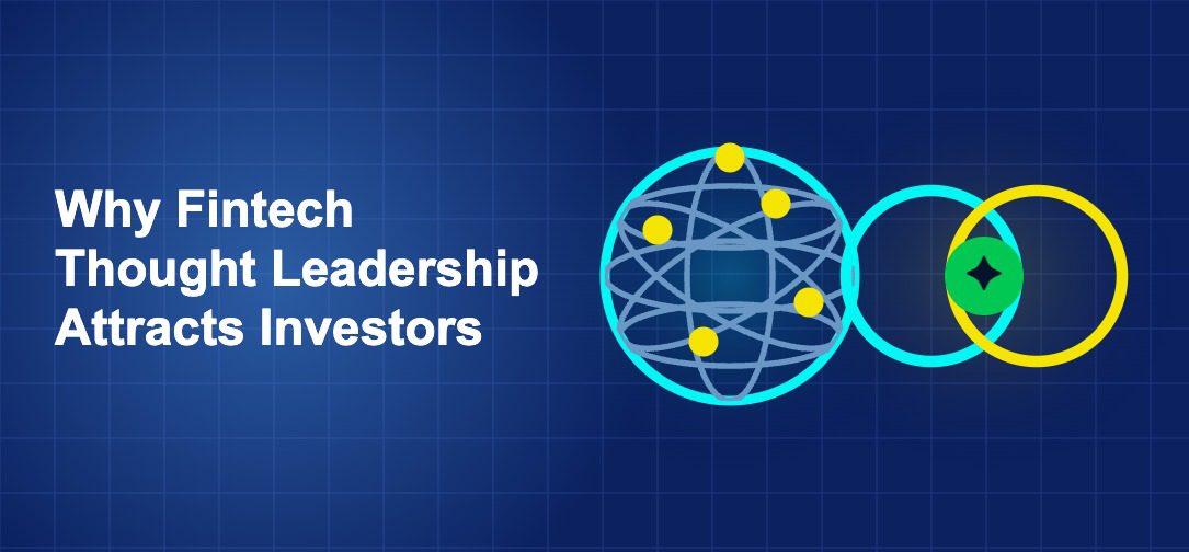 Dark blue fintech illustration with + icons in side-by-side composition