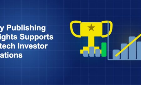 Dark blue fintech illustration with + icons in side-by-side composition