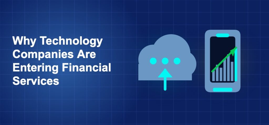 Dark blue fintech illustration with + icons in side-by-side composition