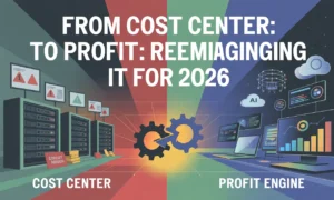 IT transformation from cost center to profit engine using cloud computing, AI, and data analytics