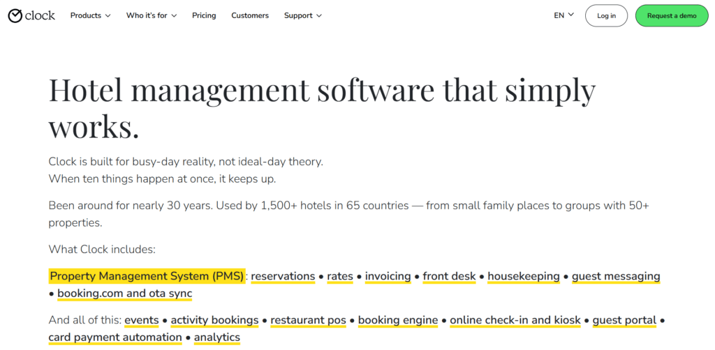 Clock PMS+ - Unified Hotel Operations System