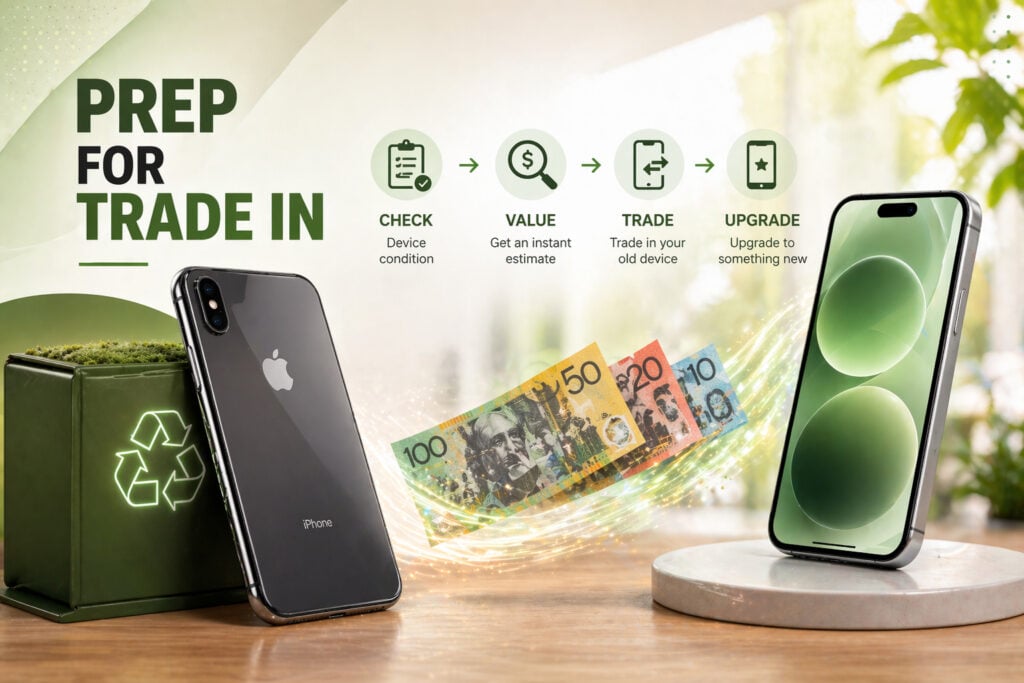 How to trade in an iPhone for cash in Australia with device valuation, trade-in process and upgrade options.