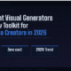 Social media creator using browser-based visual generator tools for profile pictures and content in 2026