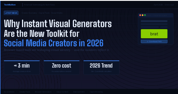 Social media creator using browser-based visual generator tools for profile pictures and content in 2026