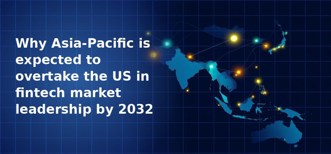 Dark navy blue map of Asia-Pacific with glowing amber dots connected by lines marking key fintech hub cities across India, Singapore, Japan and Australia on a grid overlay