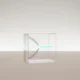 Transparent glass cube with colored light threads merging into one, symbolizing streamlined startup communication.