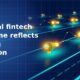 3D perspective illustration of rows of glowing amber nodes along converging teal data track lines stretching into the distance on a dark navy blue grid background, representing competitive fintech deal activity