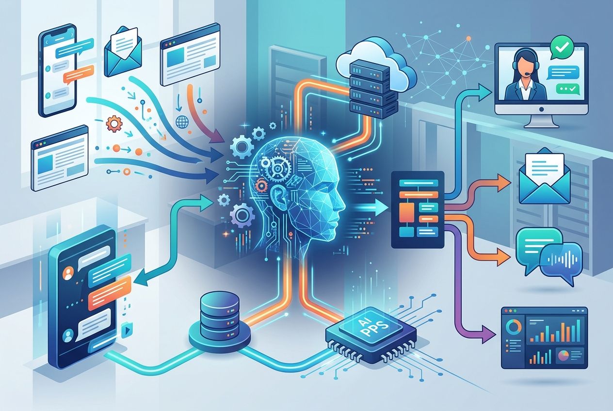 AI conversational automation pipeline architecture diagram