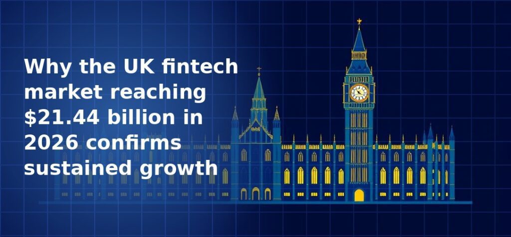 Illustration of the Houses of Parliament and Big Ben clock tower in blue tones with glowing gold window lights on a dark navy blue grid background