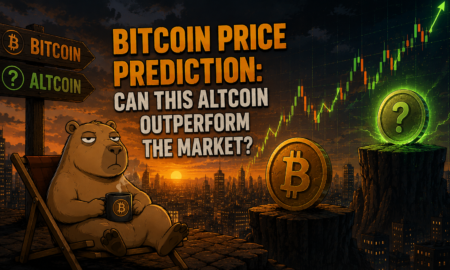 "Bitcoin Price Prediction: Can this altcoin outperform the market" is written behind a disgruntled looking capybara.