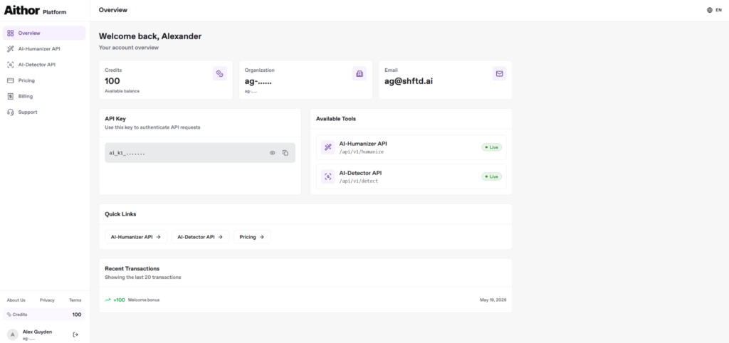Aithor Launches Humanizer API for AI-Assisted Content Teams and Businesses
