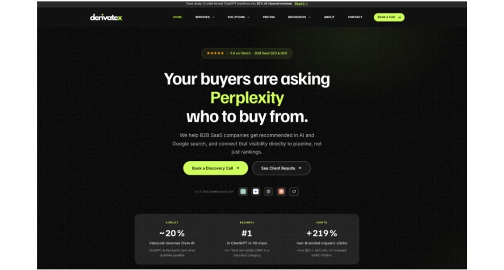 DerivateX: Best for B2B SaaS Companies That Need Both Google Rankings and AI Search Citations
