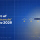 Editorial hero for the long arc of American financial innovation: horizontal timeline with milestone dots at 1950, 1970, 1995, 2009, 2017 and 2026.