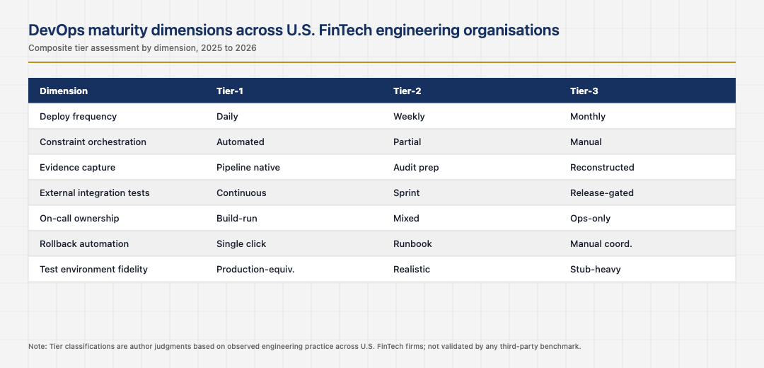 DevOps maturity dimensions in U.S. FinTech engineering teams
