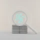 Magnifying glass reveals a glowing path through stacked software modules, implying faster troubleshooting, on a soft gray background.
