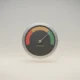Minimalist KPI gauge with needle in the green, crossing a threshold on a soft background, signaling time to scale.