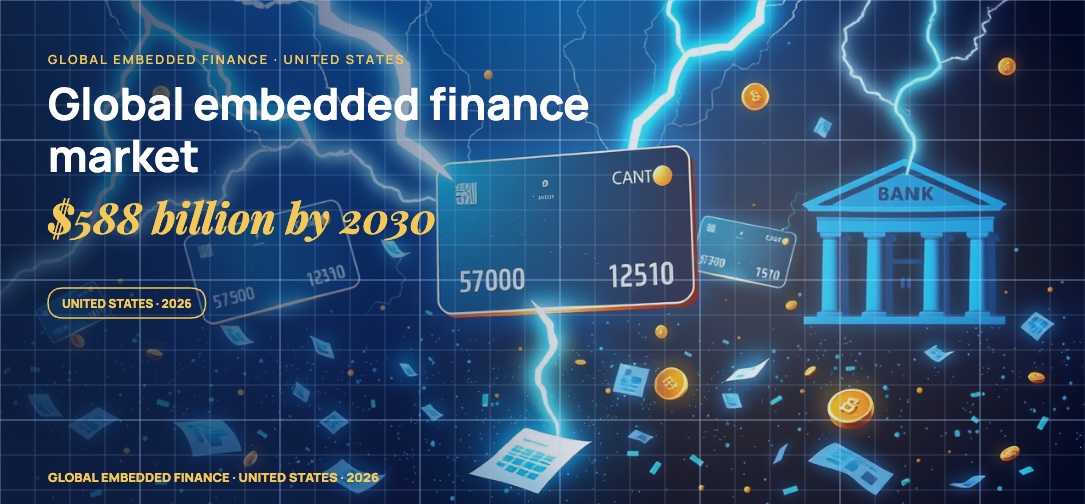 Stylised payment cards floating with glowing lightning arcs between bank silhouettes, scattered fragments of receipts and authorization tokens, particle field.