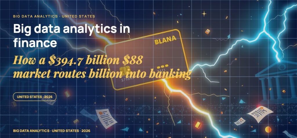 Stylised payment cards floating with glowing lightning arcs between bank silhouettes, scattered fragments of receipts and authorization tokens, particle field.