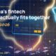 Stylised payment cards floating with glowing lightning arcs between bank silhouettes, scattered fragments of receipts and authorization tokens, particle field.