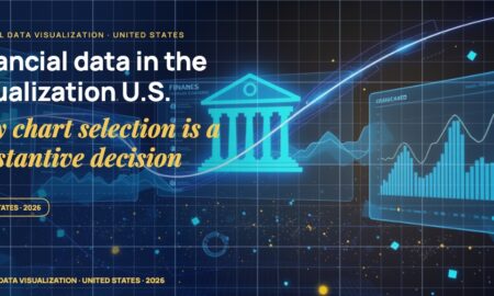Stylised geometric financial dashboards floating in layered depth, glowing data streams arcing between abstract bank silhouettes, scattered fragments of charts and ledgers, particle field.