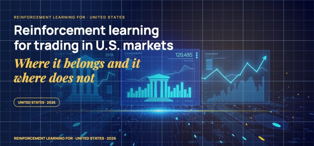 Stylised geometric financial dashboards floating in layered depth, glowing data streams arcing between abstract bank silhouettes, scattered fragments of charts and ledgers, particle field.