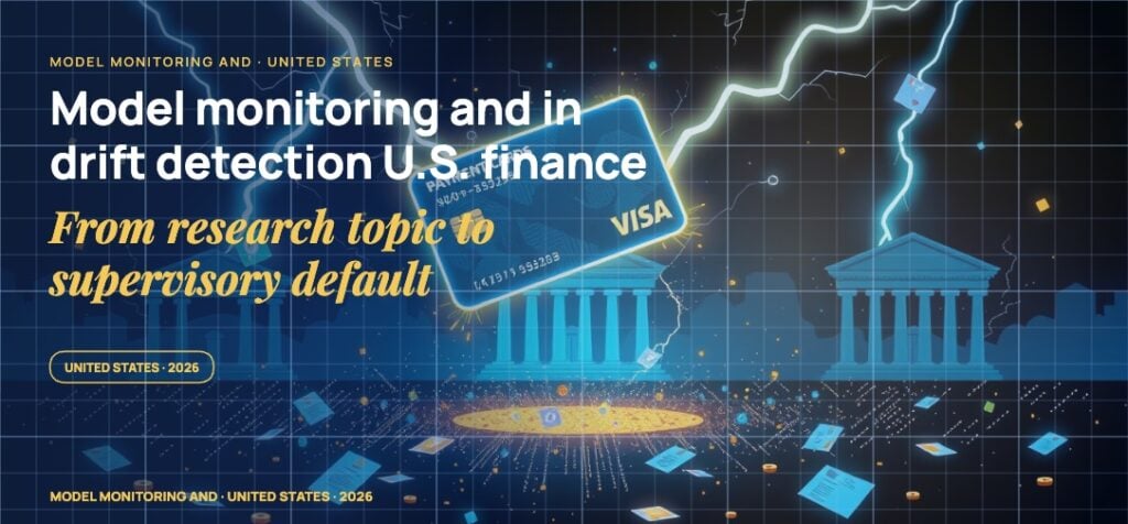 Stylised payment cards floating with glowing lightning arcs between bank silhouettes, scattered fragments of receipts and authorization tokens, particle field.