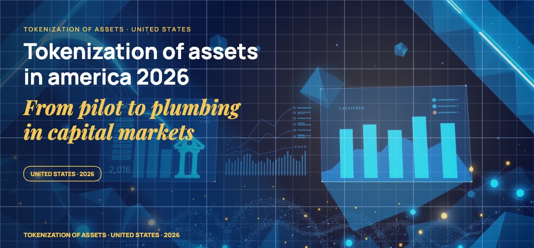 Stylised geometric financial dashboards floating in layered depth, glowing data streams arcing between abstract bank silhouettes, scattered fragments of charts and ledgers, particle field.
