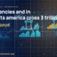 Stylised geometric financial dashboards floating in layered depth, glowing data streams arcing between abstract bank silhouettes, scattered fragments of charts and ledgers, particle field.