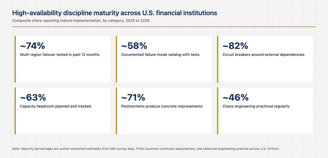 High availability discipline maturity across U.S. financial institutions
