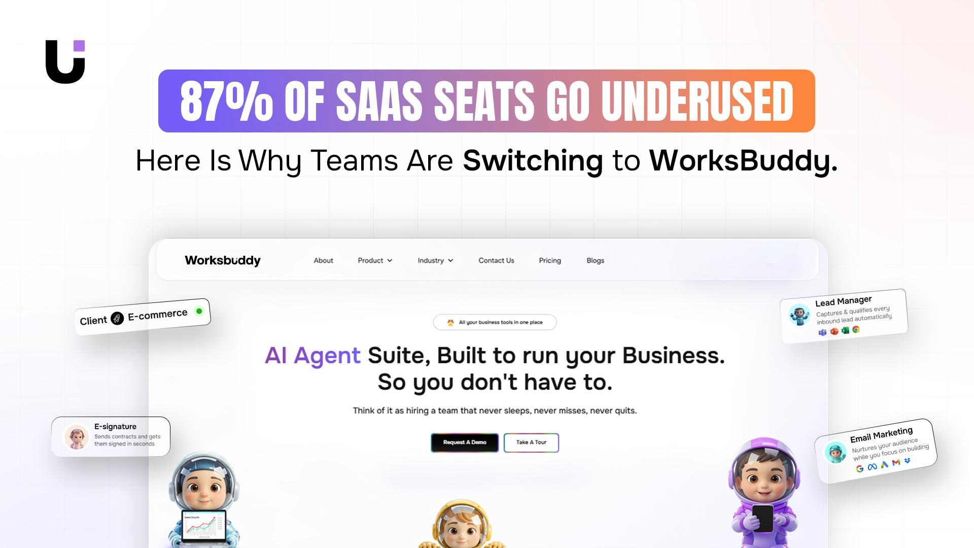 87% of SaaS Seats Go Underused. Here Is Why Teams Are Switching to WorksBuddy.
