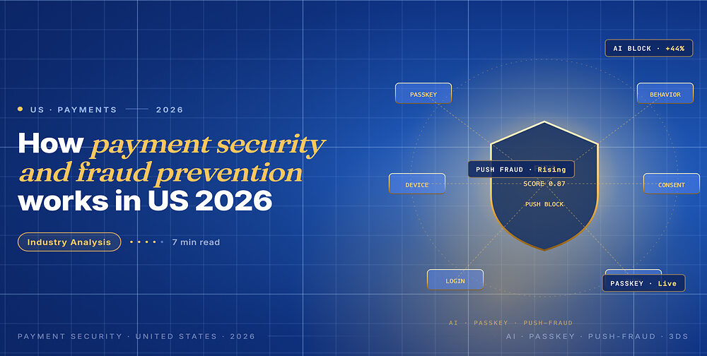 Payment Security and Fraud Prevention in the US in 2026: AI Risk Scoring, Passkeys and the Push-Fraud Problem